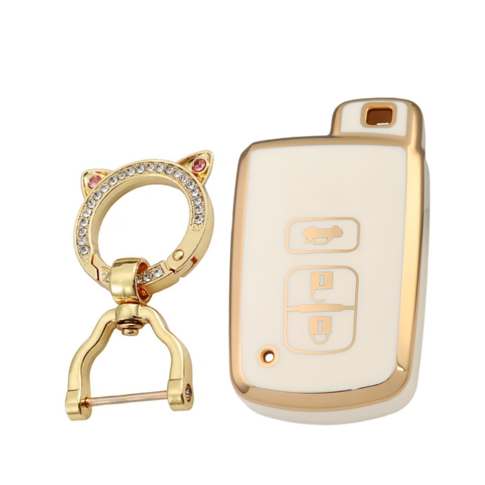 [KUNIO] 3 Button Key Cover Key Case Key Holder Silicone белый