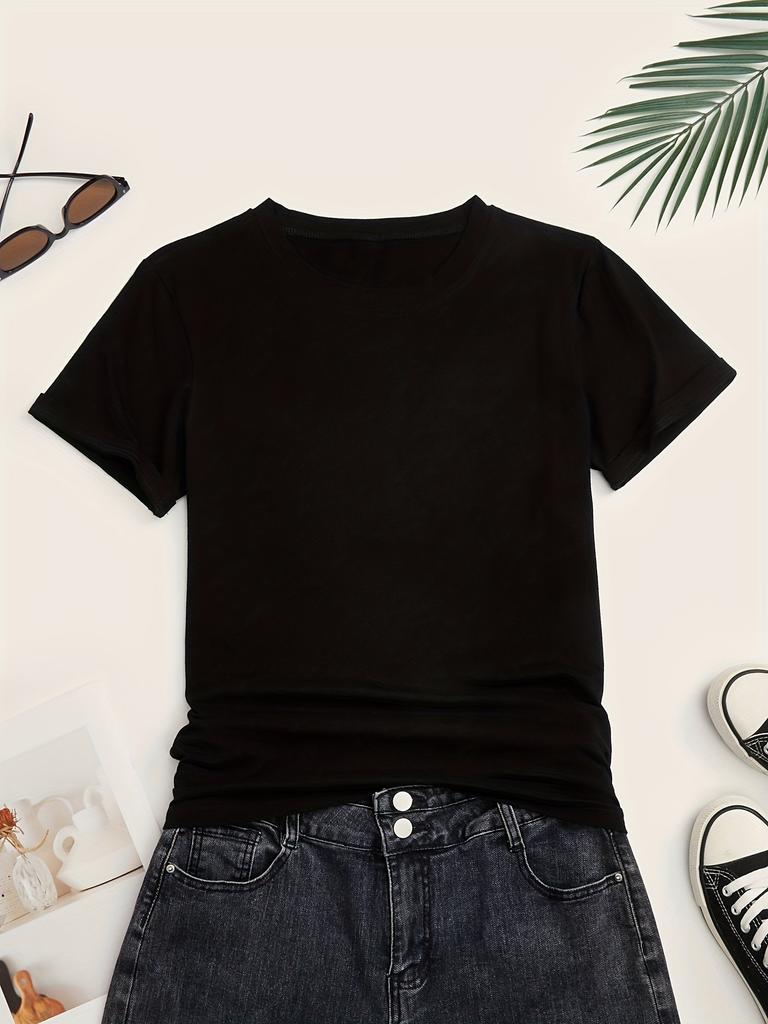 Womens Tops Short Sleeve Crewneck T-Shirts Loose Casual Blouses Summer Tees