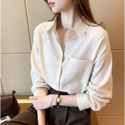 Japanese Retro Shirt for Women In Autumn and Spring Versatile Loose Fit Slimming and Fashionable Layering Style Top