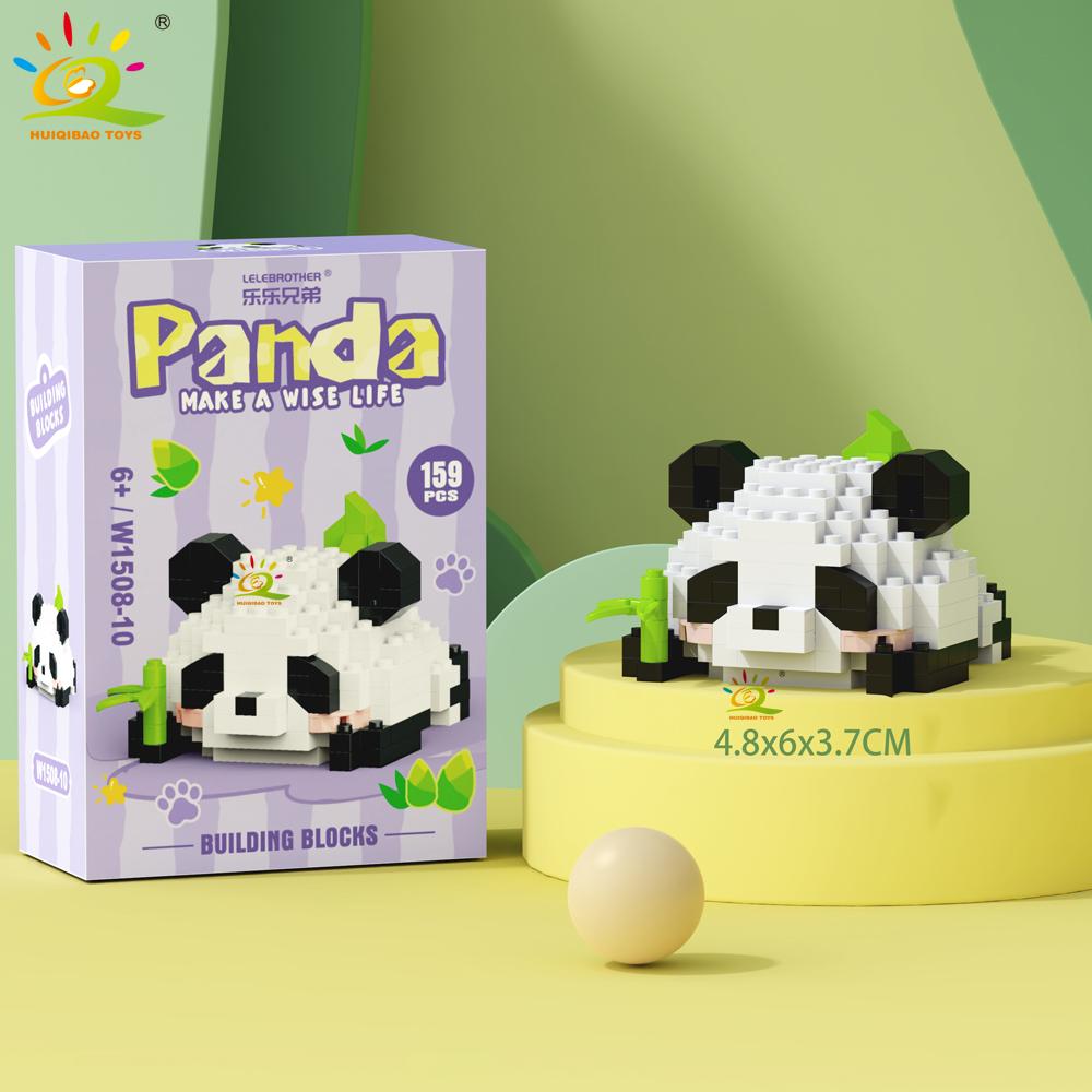 Mini Niedlicher Panda Mikrobausteine 3D Diamantmodell Tiersteine DIY Stadtbausteine für Kinder Kindergeschenk