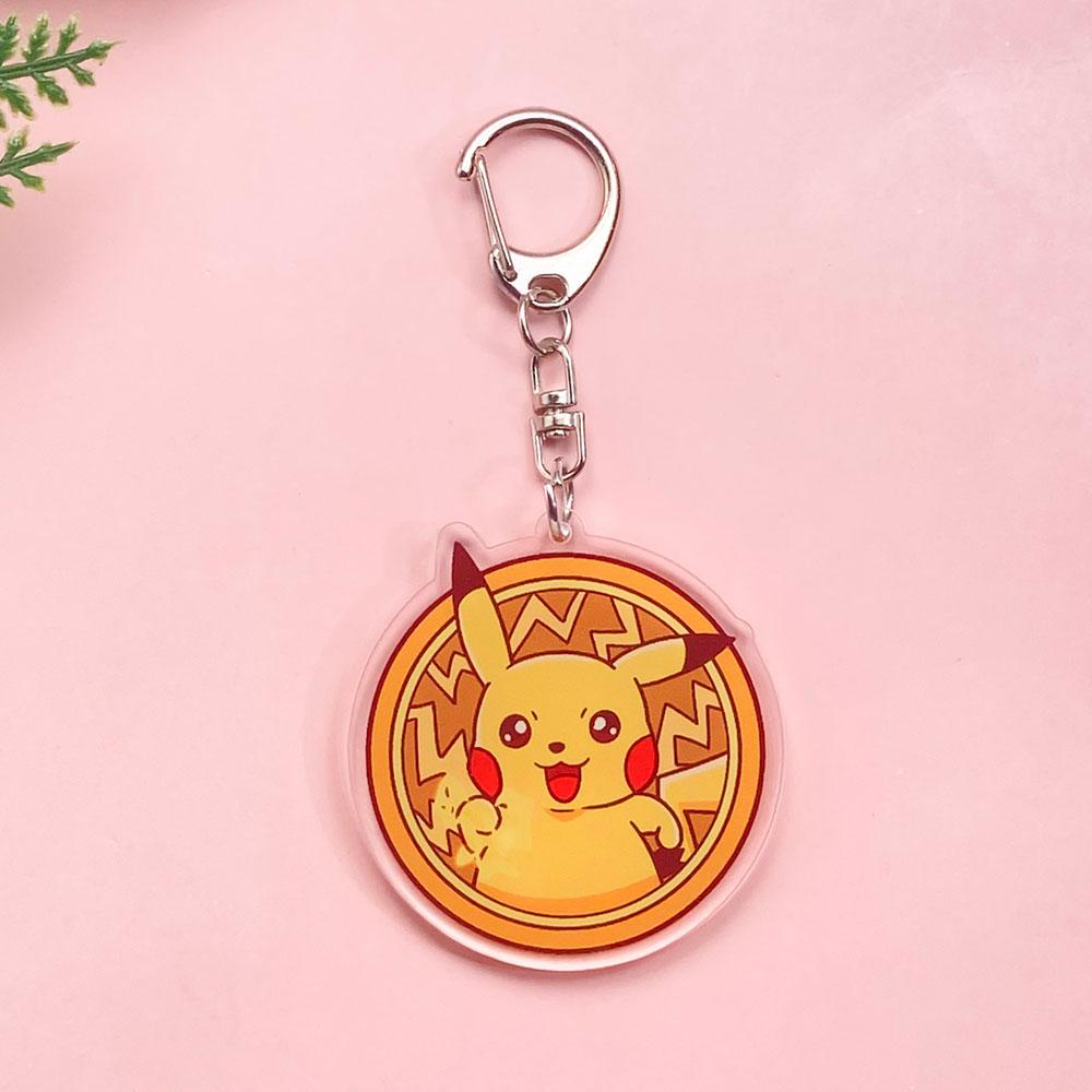 1/80Pcs Pokémon Pikachu Gengar Bulbasaur Acrylic Keychain Cute Backpack Pendant Bag Charms Accessories Decoration Holiday Gifts