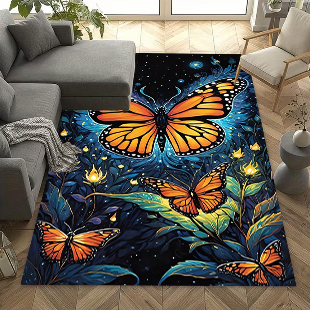 1pc Butterfly Design Home Carpet Non-slip Office Decor Gift Living Room Bedroom