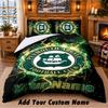 Plymouth Argyle FC Pattern Bedding 3Pcs Set Custom Name, Bed Sheet And Pillowcases For Home Bedroom