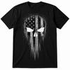 Patriotic Skull USA Flag T Shirt Military Distressed American Graphic Unisex Tee