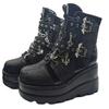 Women's shoes Platform Boots 2025 New Wedge Bat Belt Buckle Short Doc Boots for Women