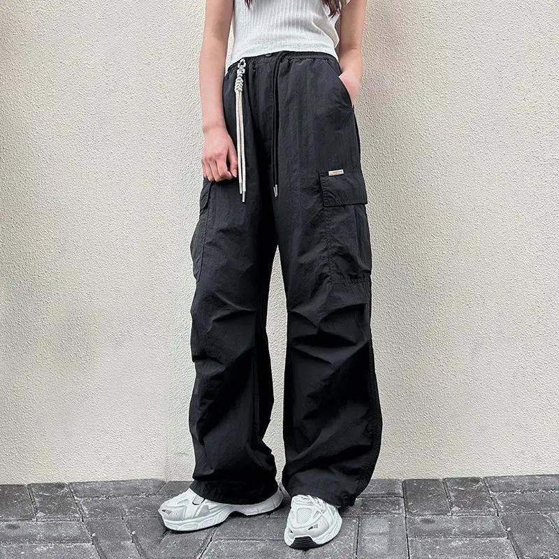 Summer Girls' Cargo Pants Thin Loose-fit Wide-leg Long Pants School Students Teenagers Casual Thin Pant