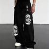 Y2K Gothic Trainingshose Bedruckt Locker Weites Bein Hose Herren Sporthose Hohe Taille Lässig Lange Hose Outdoor Streetwear