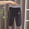 Baby Toddler Boys Cute Dinosaur Pattern Sweatpants Loose Fit Elastic Waist Jogging Trousers With Pockets For Daily Wear