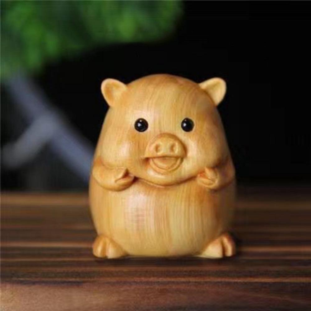 Mini Wood Carving Wood Carving Twelve Zodiac Wooden Zodiac Wood Little Animal Model  New Year Gift