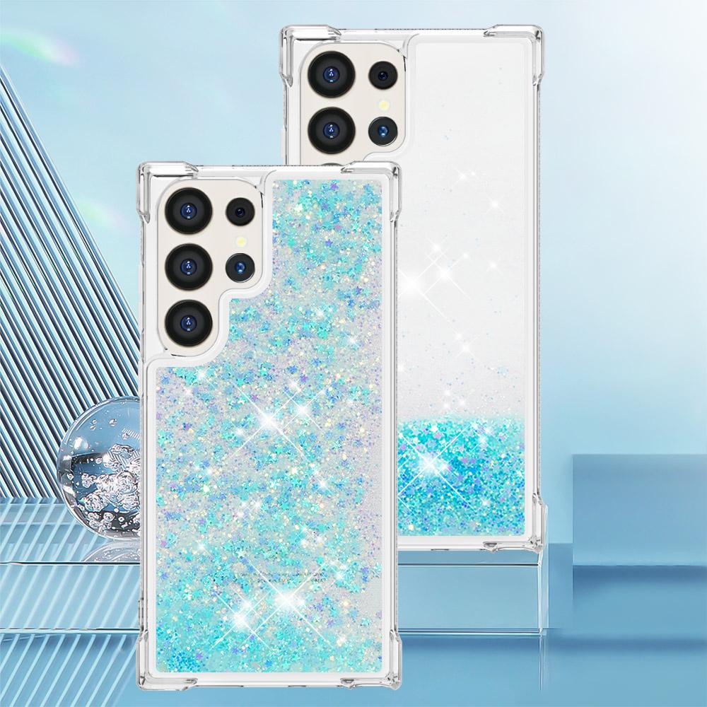 Bling Glitter Liquid Quicksand Phone Case For Samsung Galaxy S25 Edge S24 S23 S22 Ultra S21 Plus S20 FE 5G Anti Fall Clear Cover