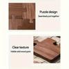 4 Vintage Holz-Puzzle-Untersetzer mit isolierten Böden, geeignet für Schreibtische, Bars und Heimdekoration. Erntedank- und Weihnachtsdekorationen.