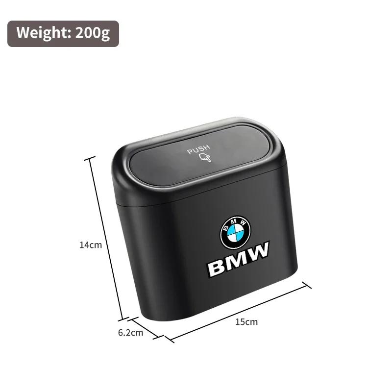 Car Sticker Hot 2025 Car Trash Can Hanging Garbage Bin Pressing Box With Lid For BMW X3 X5 M5 M3 E46 E90 E60 F10 E39 F30 E36 G30