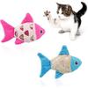 Andiker Cat Catnip Toys, 2pcs Small Cat Fish Toys with Crinkle Shine Ring Paper to Make Sound to Catch Your Cats Eyes and for Your Cats to Chew and