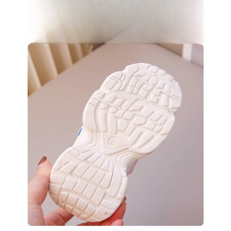 Spring and Autumn Princess Shoes Girls Super Soft Sneakers Children's Mesh Shoes Foreign Style Lighting Soft Sole Running Shoes Trendy
