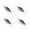 4pcs/set Cute Earring Accessories 3D Fish Shaped Colorful Jewelry Making Material Cartoon Handmade Craft Beads Diy Charms