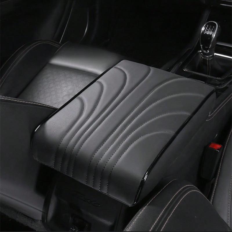 1pc Car Armrest Box Mats Memory Foam Car Arm Rest Box Pad Leather Central Console Covers Styling Car Decor Auto Interior Accessories