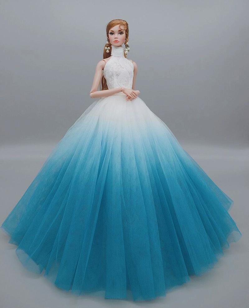 Princess Doll Sequined Luxury Tutu Dress 1/6 Size Bridal Formal Wear Candy Color Wedding Clothing for 29CM Dolls