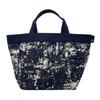 Horizontal Adult Tote Bag LT Deli Pattern Fabric [Rootote] Women's (Navy)