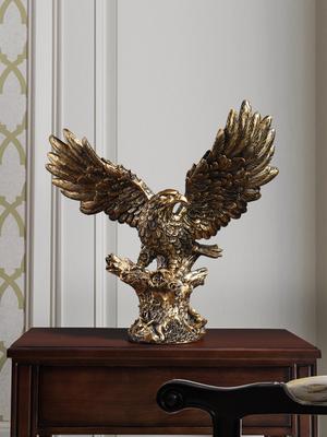 Statua di Aquila in Piedi su Ceppo d'Albero, Scultura Animale in Resina, Accessori Decorativi per la Casa per Camera da Letto, Soggiorno e Ingresso
