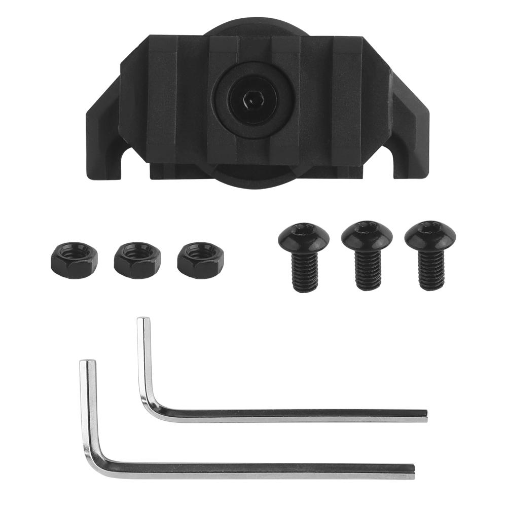 Helmlicht-Adapter, verstellbar, 360 Grad Drehung, Nylon, Helm-Schienen-Taschenlampenhalterung für Team Wendy 3.0 Schiene