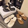Soft-soled Slippers Women's Outer Wear 2025 New Summer Flat-bottom Cover Toe Beach Sandals French Two-wear Cool Slippers