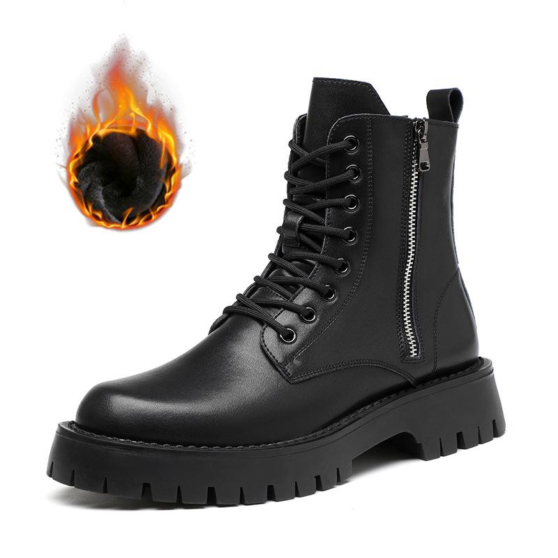 

Мужские ботинки в британском стиле, черные, серые, повседневные, ковбойские, из оригинальной кожи, на платформе, для вечеринки, банкета, платья, осень-зима, боты 270