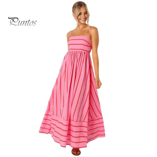 

Летнее женское платье в полоску с принтом, без рукавов, с открытой спиной, на тонких бретельках, с вырезом трапециевидной формы, до щиколотки, для отдыха, пляжное платье макси S арбуз красный