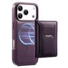 CASENEO For iPhone 17 Pro Max Detachable Magnetic Phone Case with Card Holder Kickstand TPU PU Leather PC Phone Cover Compatible with MagSafe