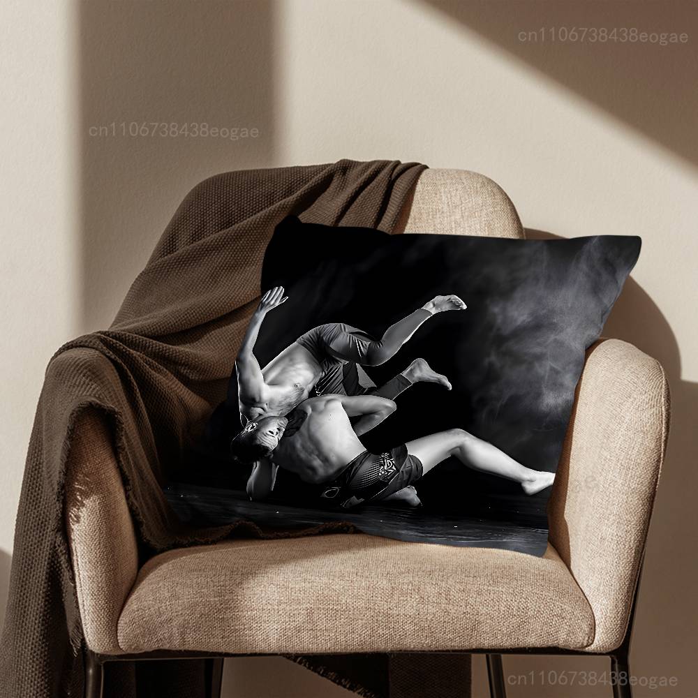 BJJ Brazilian Jiu-Jitsu Throw Pillow Case For 45*45cm,55*55cm,30*30cm For Home Bedroom Decoration And Protector