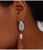 Luxury Water Drop Rhinestone Earrings and 18K Gold-Plated Titanium Necklace Jewelry Set