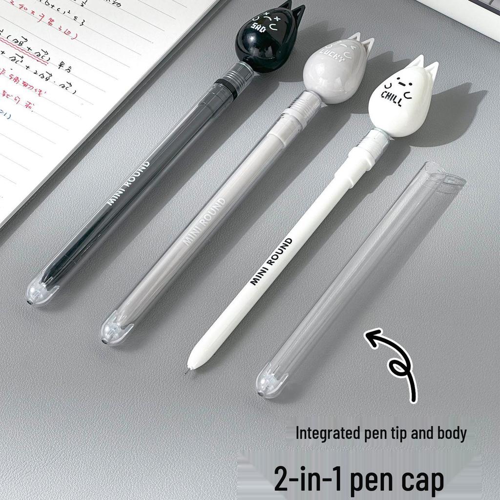 Black Tech Magnetic Levitation Suction Pen: Creative Decompression Cartoon 0.5mm Black Gel Pen