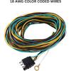Miady 25Ft Trailer Wiring Harness With 4 Flat Connector, 18 AWG Color Coded Wires Trailers Light Wirings Harness Extension With 4Ft White Ground Wire