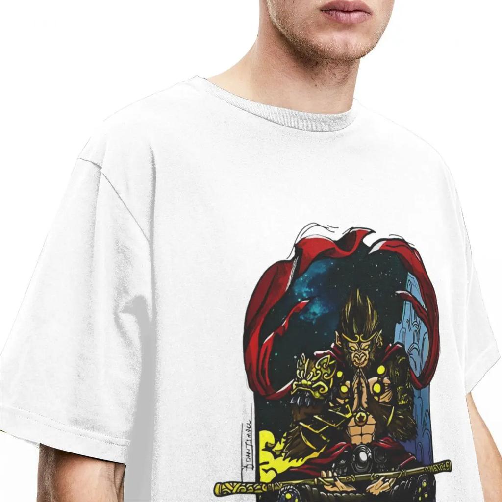 SUN WUKONG Color Black Myth T-Shirt Trendy Cool T Shirts Short Sleeve Street Style Tops Summer Pure Cotton O Neck Oversize Tees