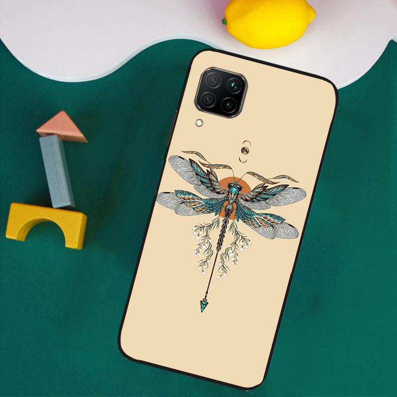 Luxury Dragonfly For Huawei Nova Y73 Y72 Y70 Y90 Y60 Y61 Y91 12s 12i 11i 8i 9 10 SE P40 Lite P30 P60 Pro Case