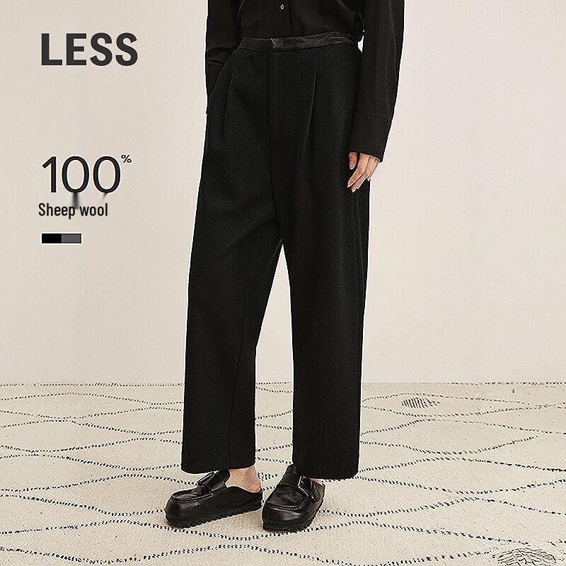 LESS 2025 Winter Merino Wool Casual Straight-Leg Pants