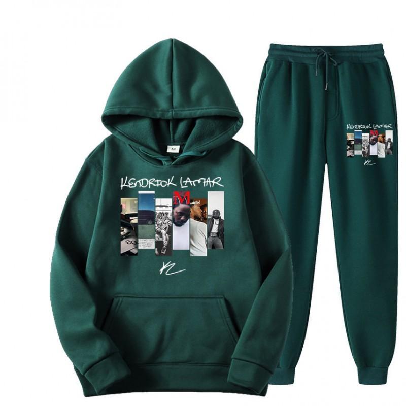 Kendrick Lamar Hoodie Set Unisex Long Sleeve Fleece Tracksuit Winter Casual Wear