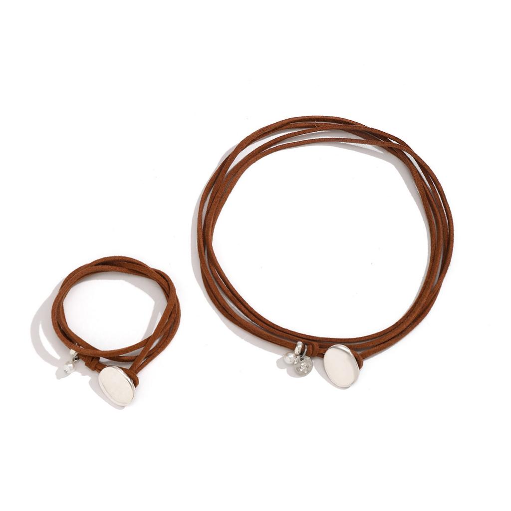 Double clavicle chain chocker collar ethnic style turquoise simple sweet cool necklace