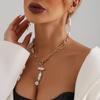 Elegant Irregular Faux Pearl & Spliced Chain Necklace for Women