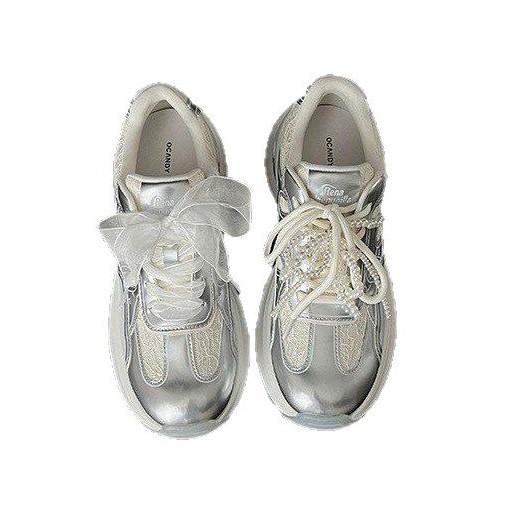 Cowhide Version~ Small Person Height Increase Leather Platform Dad Shoes Women's 2025 Spring New Sports Versatile Casual Shoes