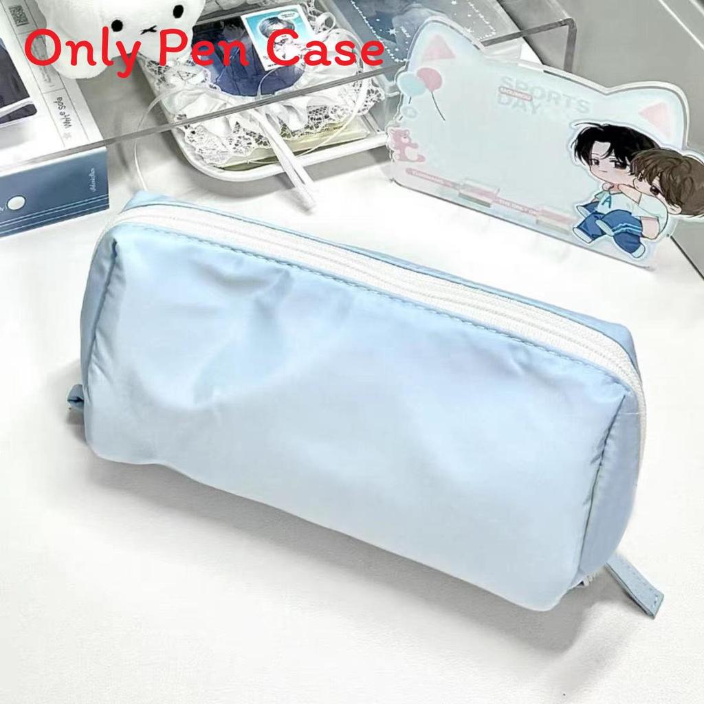 

Nylon Pencil Case For Students With Large Capacity And Simple Design For School Use синий