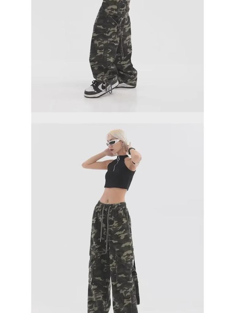 2025 High-Waist Camouflage Denim Freizeithose: Trendiger Unisex-Stil für den Alltag.
