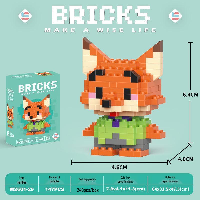 Children's Cartoon Building Blocks Set - Micro-Particle Assembly Girl Toy Gift