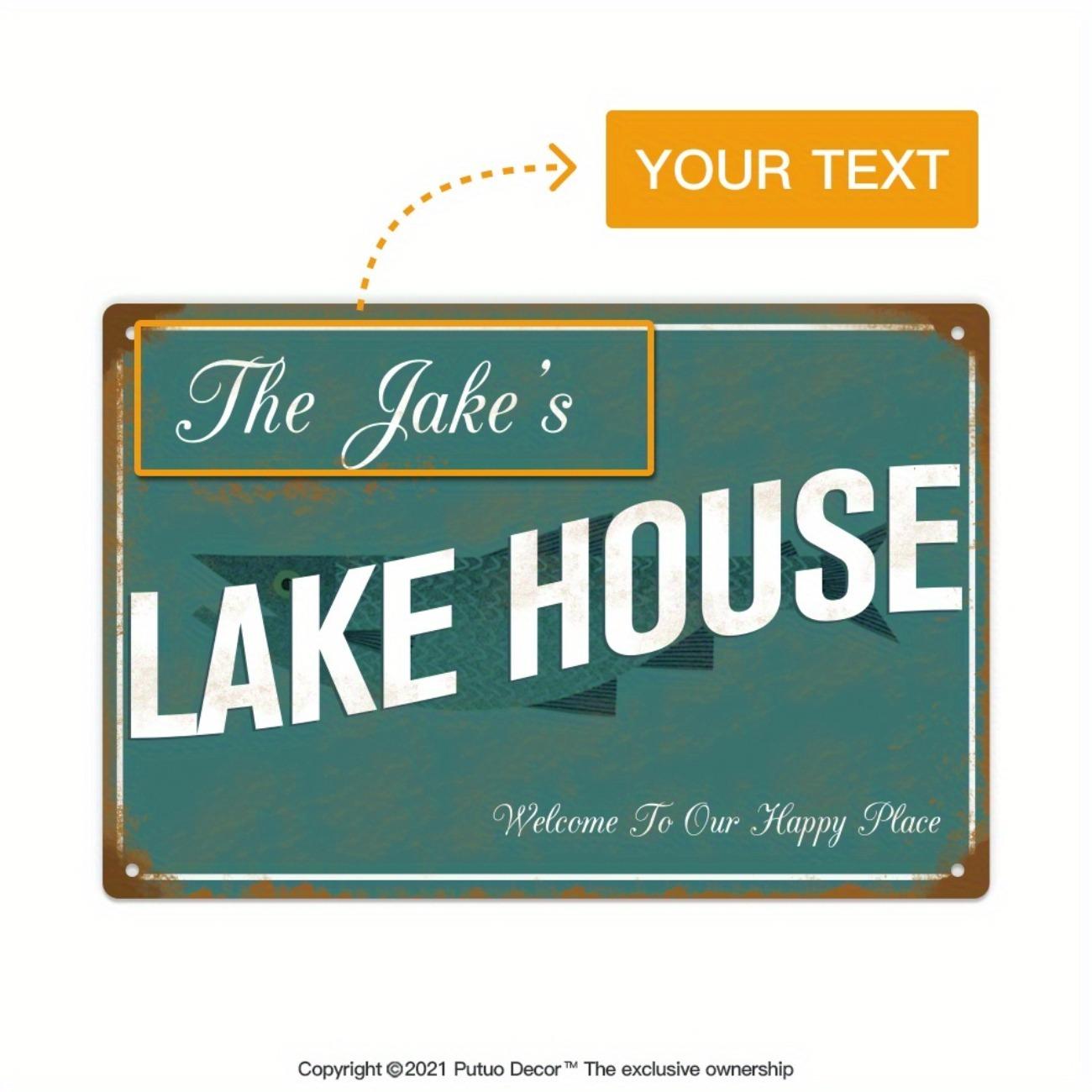1pc Lake House Metal Sign Custom Text Home Decor Dustproof Waterproof Wall Art белый