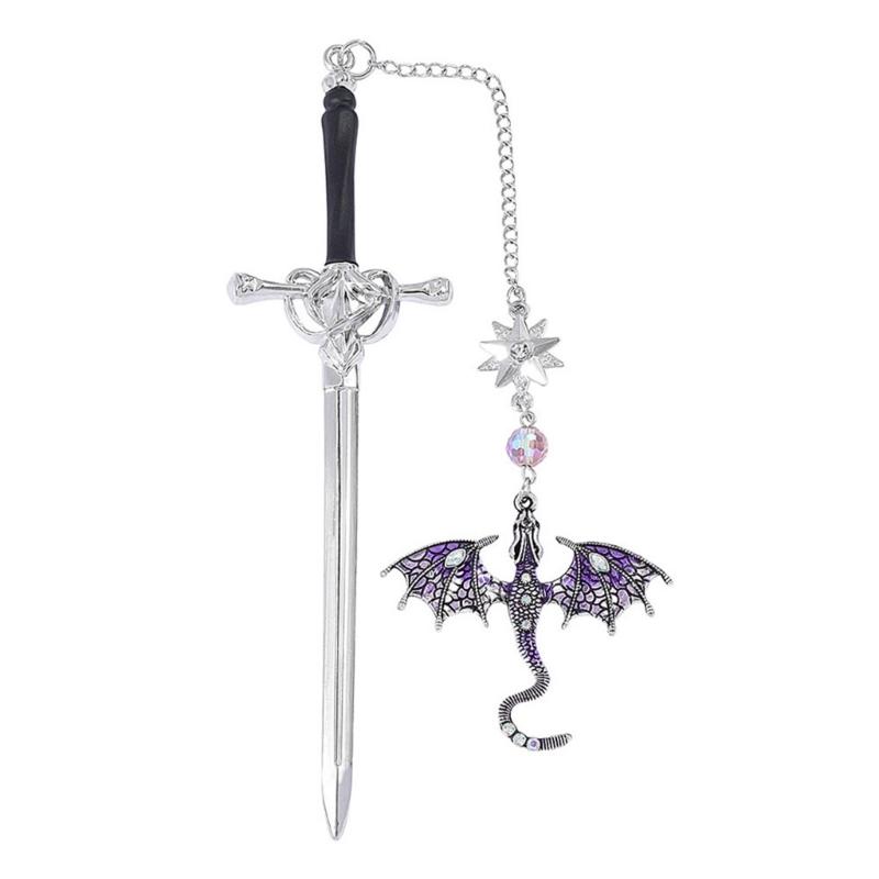 2 Pcs Dragon Swords Bookmarks Metal Page Markers Fantasy Bookmarks Stylish Reading Bookmarks Creative Bookmarks for Boy