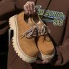 Scarpe Derby Retro da Uomo Stivali da Lavoro con Plateau Massiccio Allacciate Stivaletti Vintage Comodi Classici Bassi alla Caviglia Scarpe Casual alla Moda