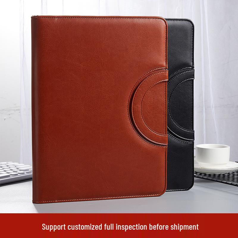 A4 Business Folder with Calculator and Zipper - Sales Manager's Document File Folder