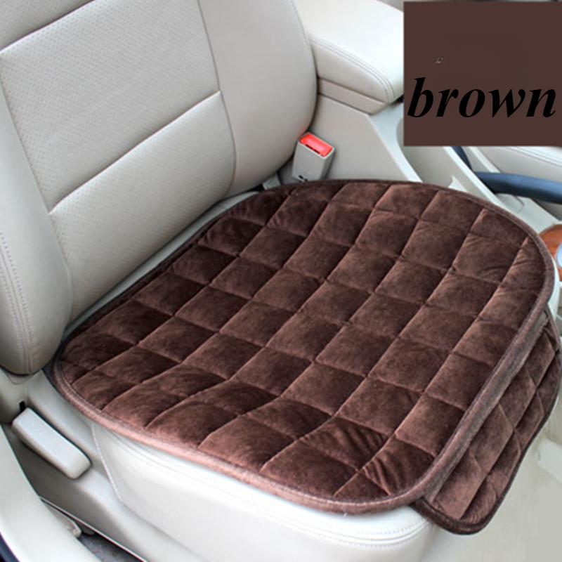 Autumn and Winter Car Seat Cushion Short Plush Plaid Thickened Warm Three-piece Seat Cushion No Backrest Front Row Back