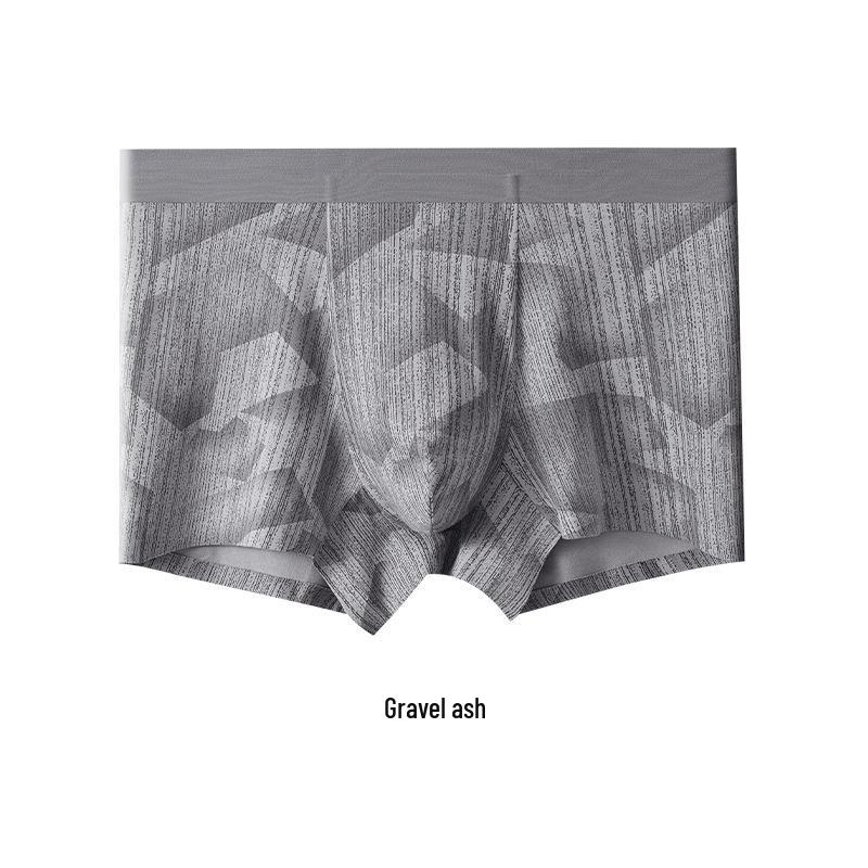 Luxury Mid-Waist Men's Breathable Antibacterial Cotton Boxer Briefs with Seamless Design
