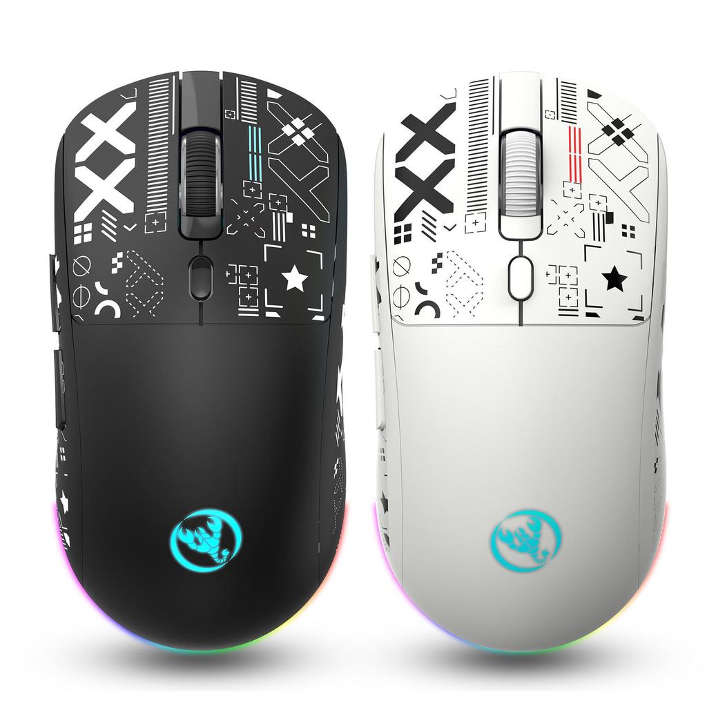 Tri-Mode RGB Wireless Gaming Mouse, 2.4G Bluetooth/Wired, 650mAh