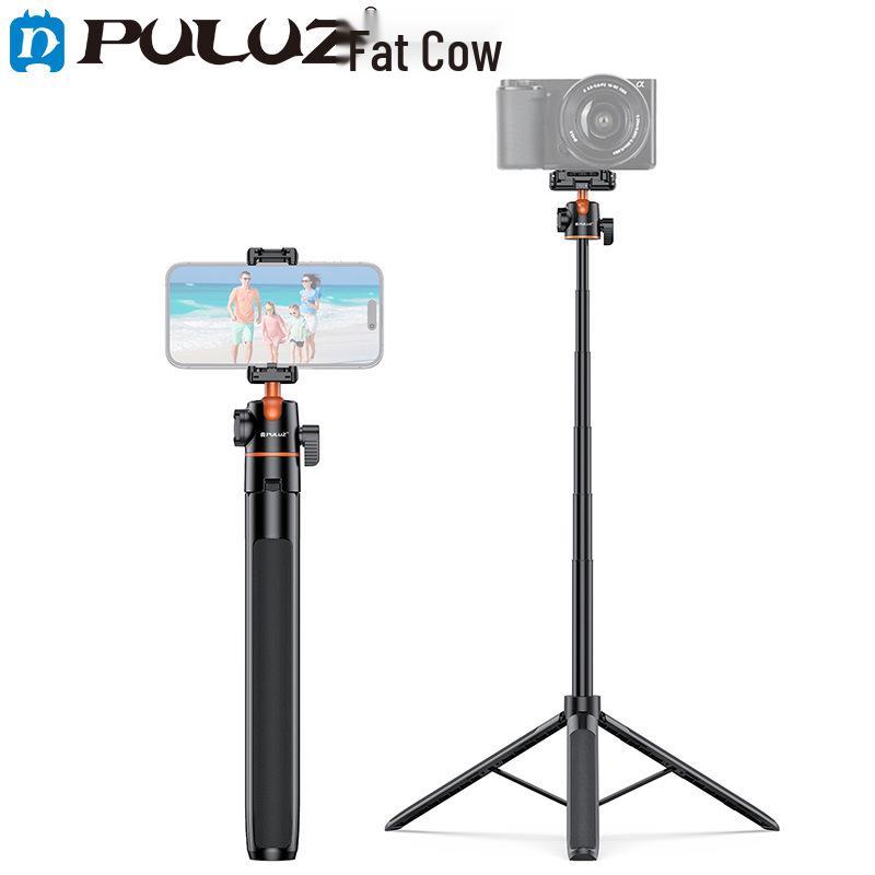 Fat Cow Portable Action Camera Selfie Stick with Tripod & Telescopic Extension for Phones & Mirrorless Cameras